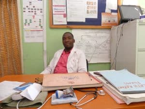 Edwin, in charge at the Ntaja Health Centre